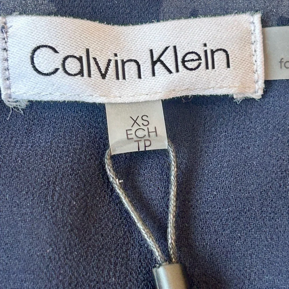 Calvin Klein Black and Blue Floral Blouse - Picture 2 of 9